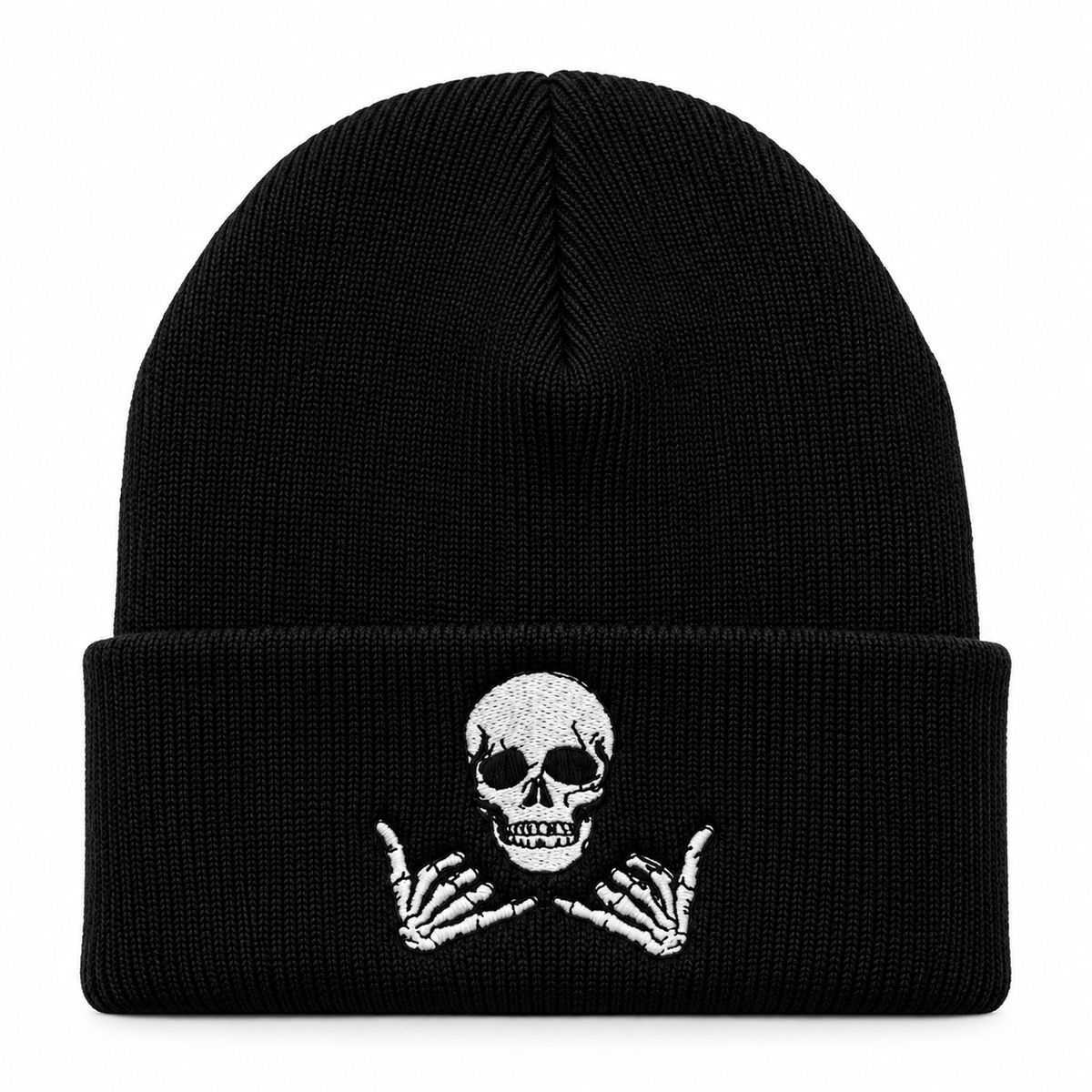 Bonnet Tête de Mort Brodé Unisexe – Noir ou Blanc Le chapeau du jour
