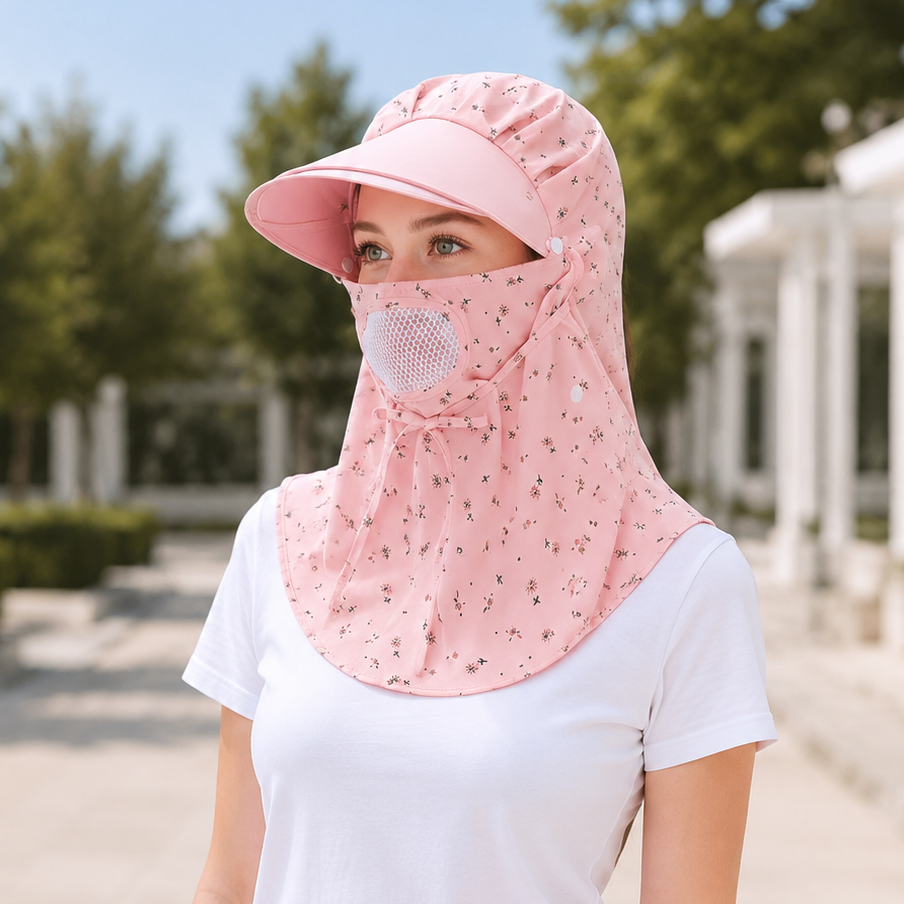 Casquette Anti-UV Femme avec Protection Visage et Cou – Respirante