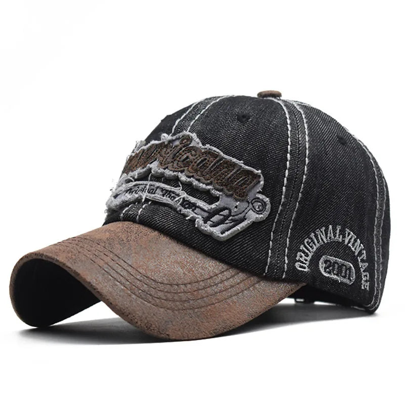 Casquette Vintage en Denim – Style Rétro avec Broderie