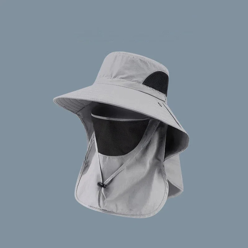 Chapeau Anti-UV à Large Bord avec Protection Intégrale du Visage et du Cou