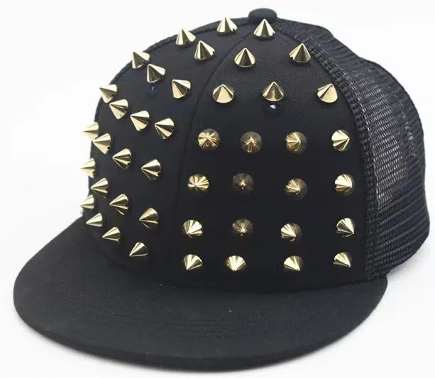 Casquette Punk à Clous Unisexe – Style Rock avec Rivets Métalliques