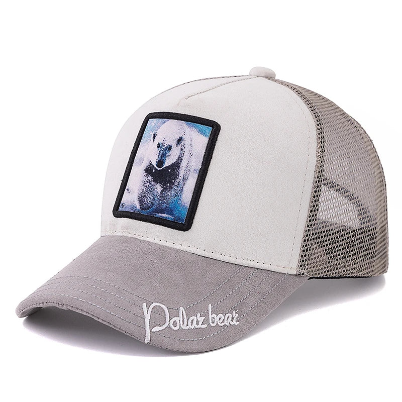 Casquette Trucker Unisexe avec Patch Animal – Maille Respirante et Style Vintage