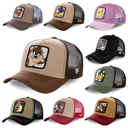 Casquette Trucker Vintage à Patch Cartoon | Ajustable Unisexe
