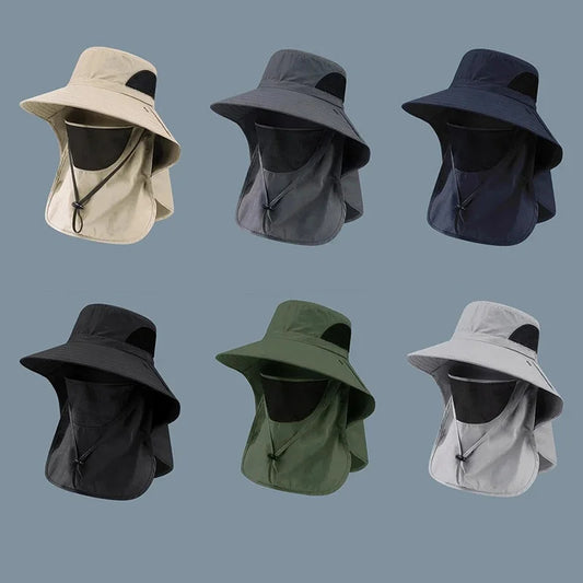Chapeau Anti-UV à Large Bord avec Protection Intégrale du Visage et du Cou