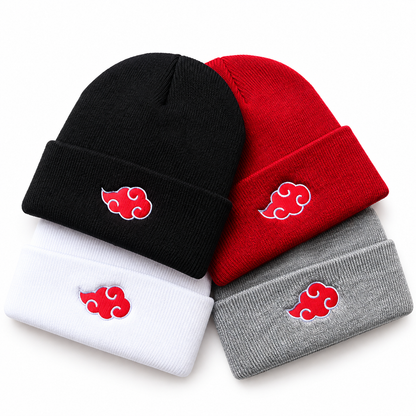 Bonnet Manga Nuage Rouge Brodé – Style Streetwear, 4 Coloris Le chapeau du jour