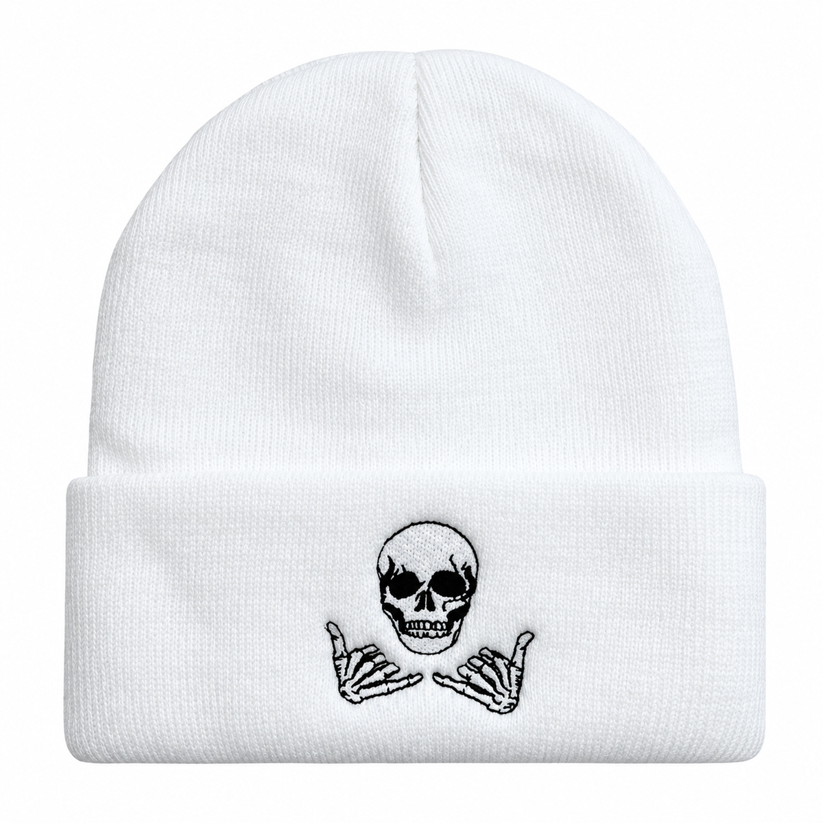 Bonnet Tête de Mort Brodé Unisexe – Noir ou Blanc Le chapeau du jour