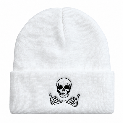 Bonnet Tête de Mort Brodé Unisexe – Noir ou Blanc Le chapeau du jour