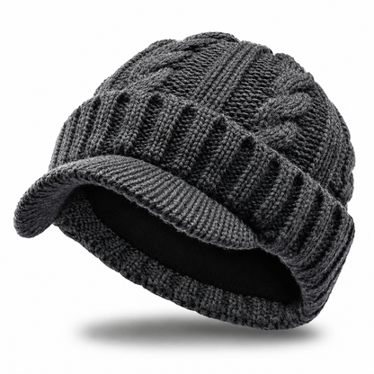 Bonnet d’Hiver à Visière Homme – Maille Épaisse Grande Taille __ocb_default__