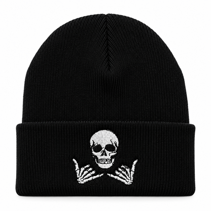 Bonnet Tête de Mort Brodé Unisexe – Noir ou Blanc Le chapeau du jour
