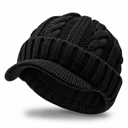 Bonnet d’Hiver à Visière Homme – Maille Épaisse Grande Taille __ocb_default__