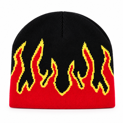 Bonnet Streetwear à Flammes Brodées – Style Hip-Hop Unisexe Le chapeau du jour