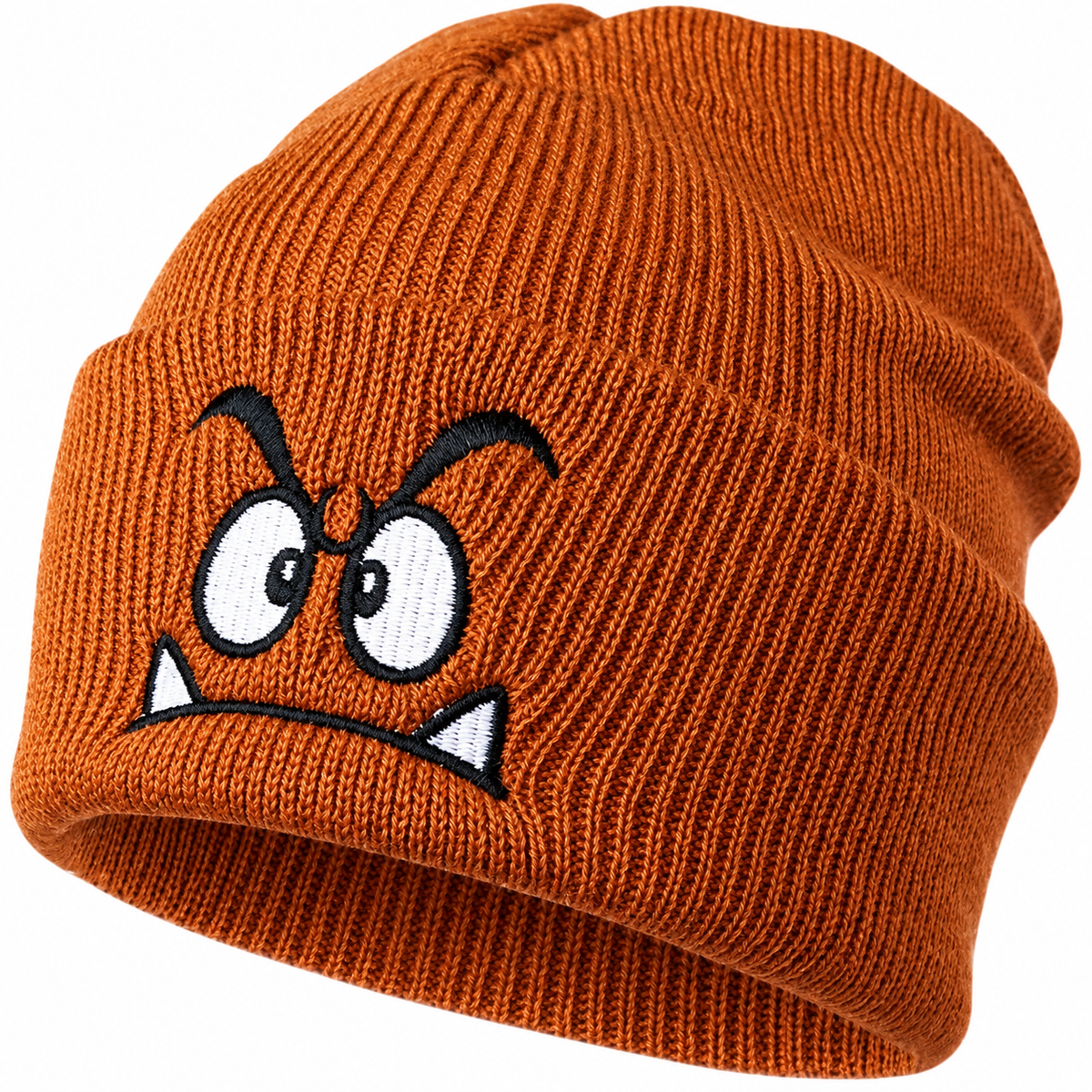 Bonnet Original en Maille Côtelée avec Visage Brodé – Homme Femme Le chapeau du jour