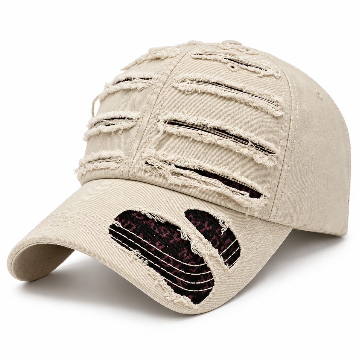 Casquette Vintage Effet Déchiré Réglable – Style Rétro Le chapeau du jour