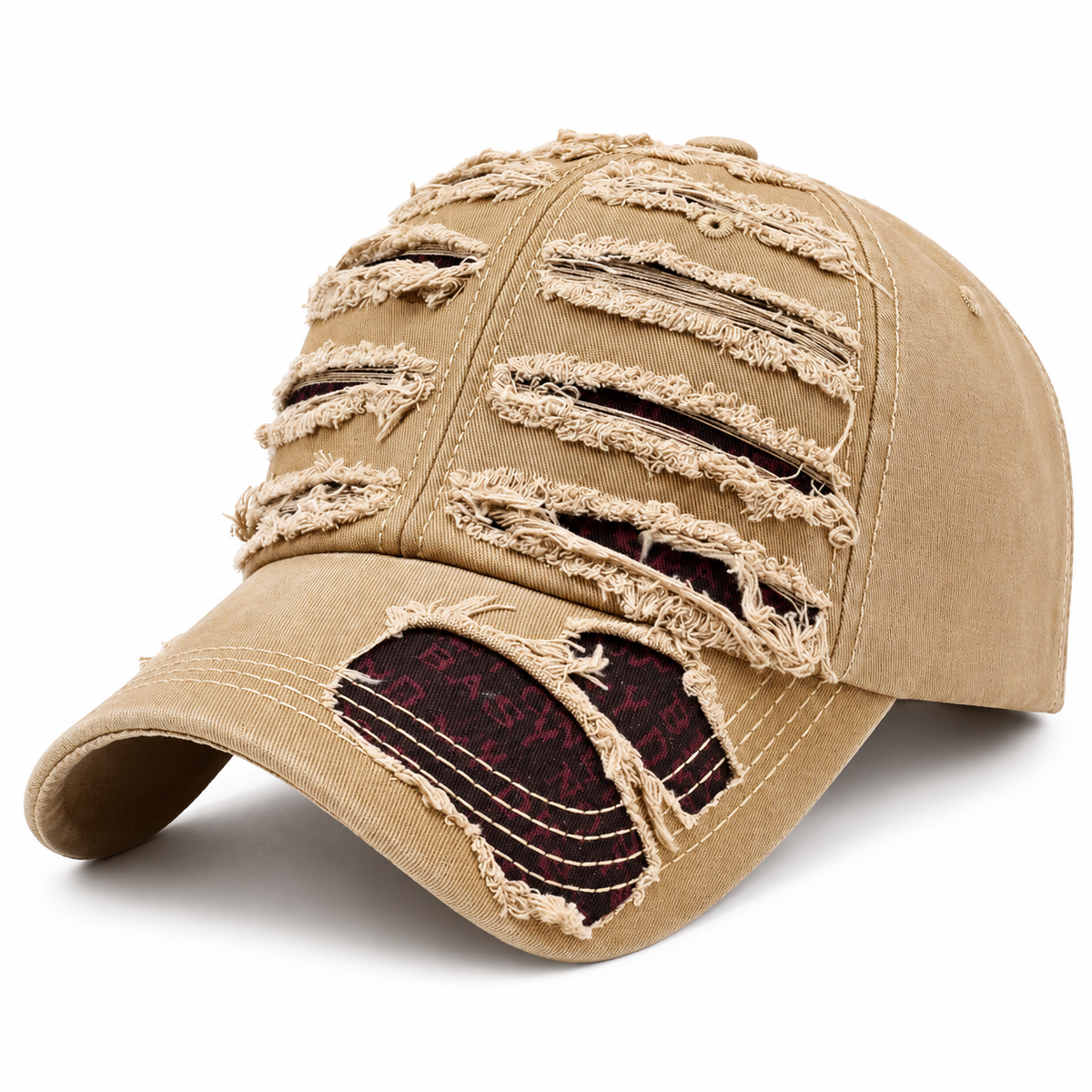 Casquette Vintage Effet Déchiré Réglable – Style Rétro Le chapeau du jour