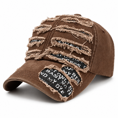 Casquette Vintage Effet Déchiré Réglable – Style Rétro Le chapeau du jour