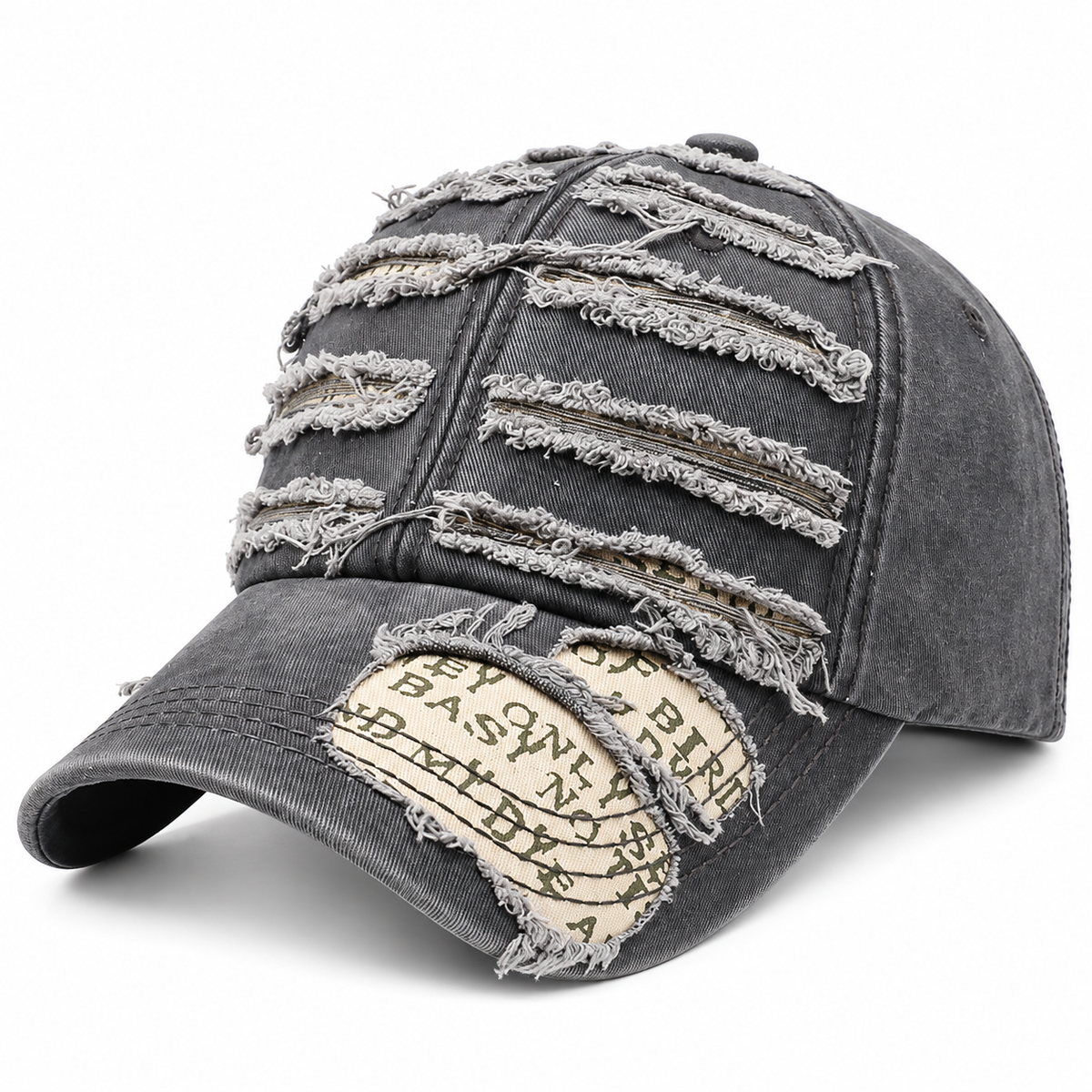 Casquette Vintage Effet Déchiré Réglable – Style Rétro Le chapeau du jour