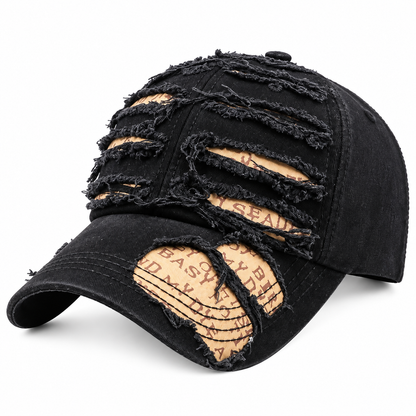 Casquette Vintage Effet Déchiré Réglable – Style Rétro Le chapeau du jour