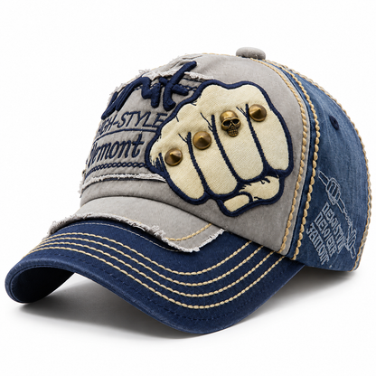 Casquette Vintage Patchwork Poing Brodé Réglable – Homme Femme Le chapeau du jour