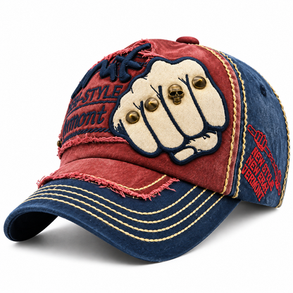 Casquette Vintage Patchwork Poing Brodé Réglable – Homme Femme Le chapeau du jour