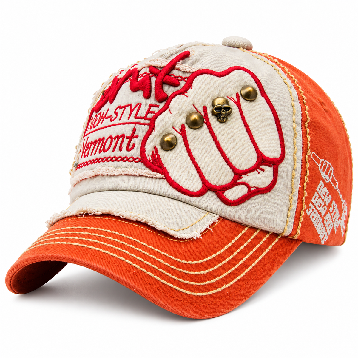 Casquette Vintage Patchwork Poing Brodé Réglable – Homme Femme Le chapeau du jour