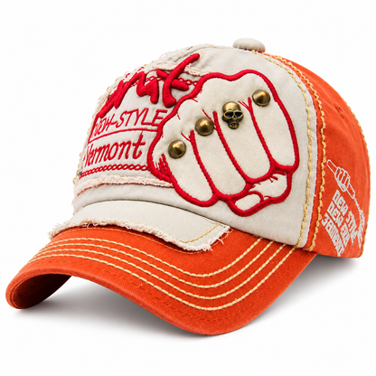 Casquette Vintage Patchwork Poing Brodé Réglable – Homme Femme Le chapeau du jour
