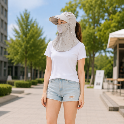 Casquette Anti-UV Femme avec Protection Visage et Cou – Respirante