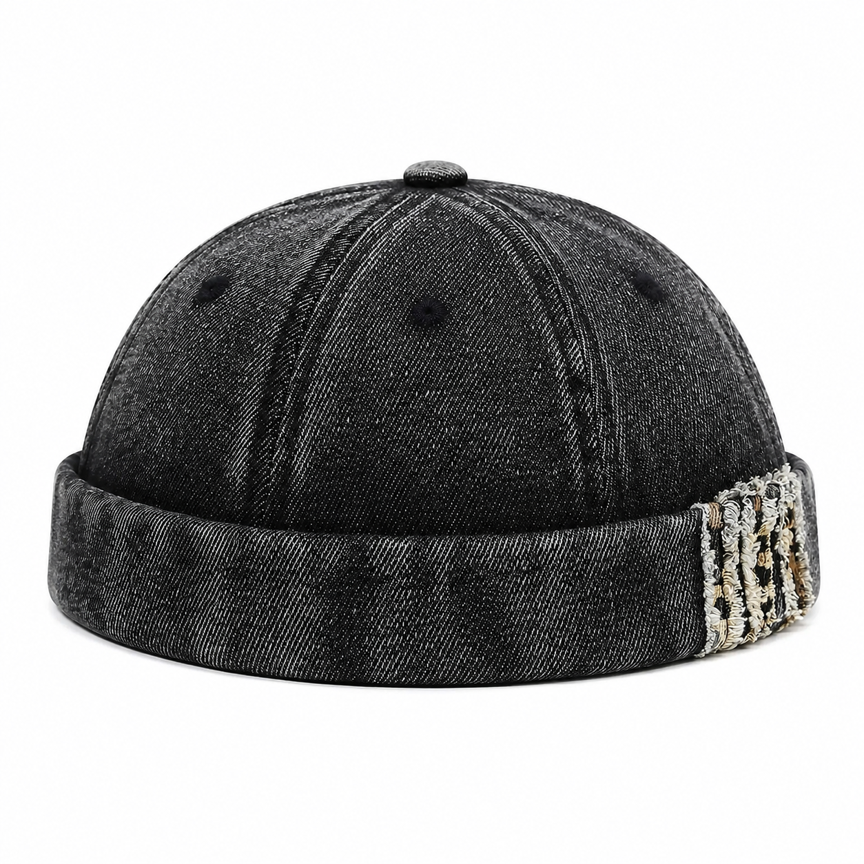 Bonnet Docker Vintage en Denim Délavé | Style Marin Unisexe Ajustable