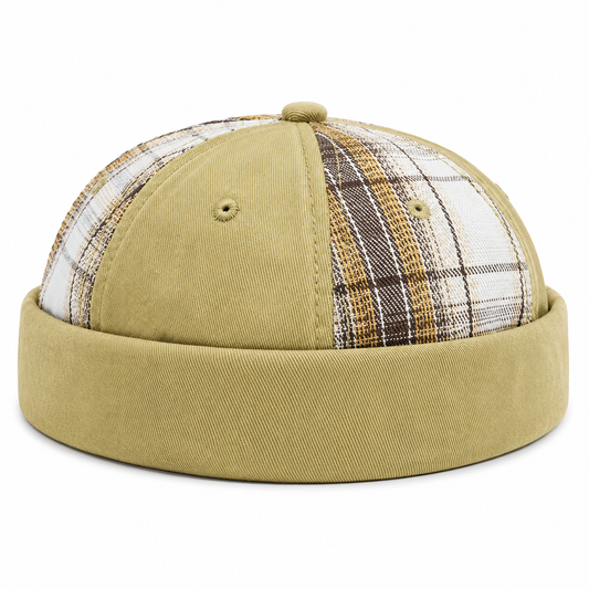 Bonnet Docker Vintage à Motif Écossais | Ajustable Unisexe