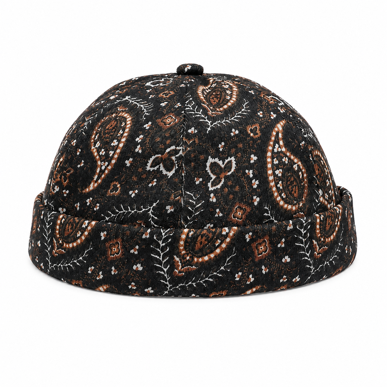 Bonnet Docker Vintage à Motif Cachemire | Ajustable Unisexe