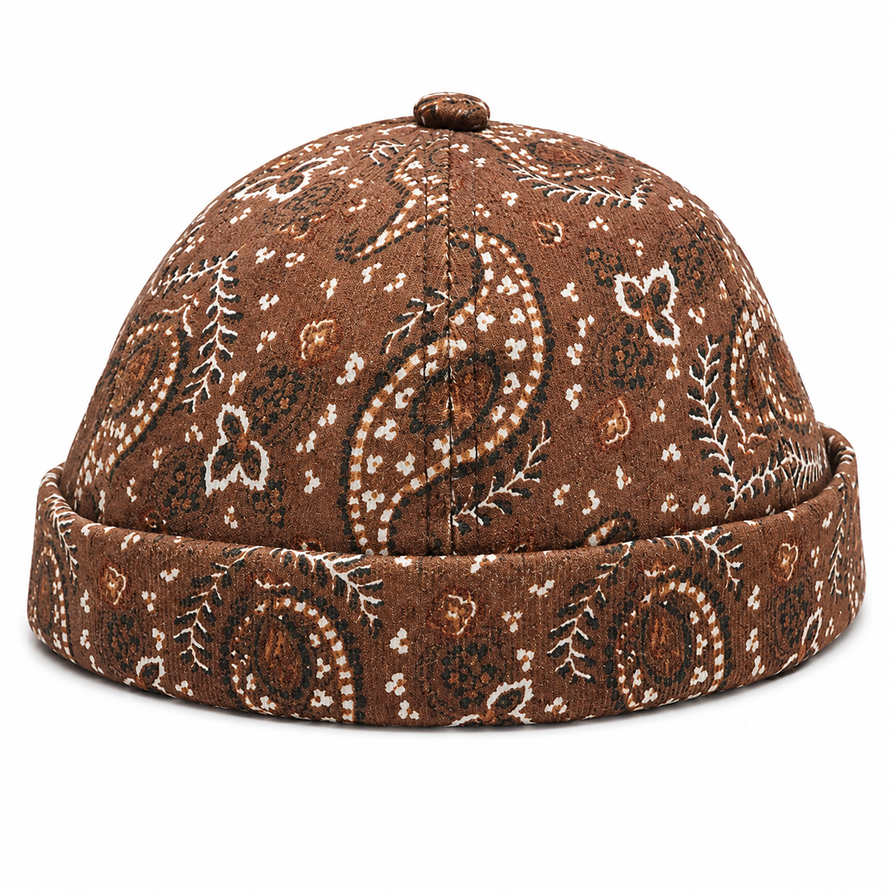 Bonnet Docker Vintage à Motif Cachemire | Ajustable Unisexe