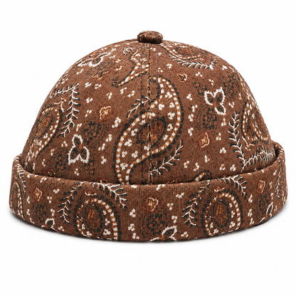 Bonnet Docker Vintage à Motif Cachemire | Ajustable Unisexe