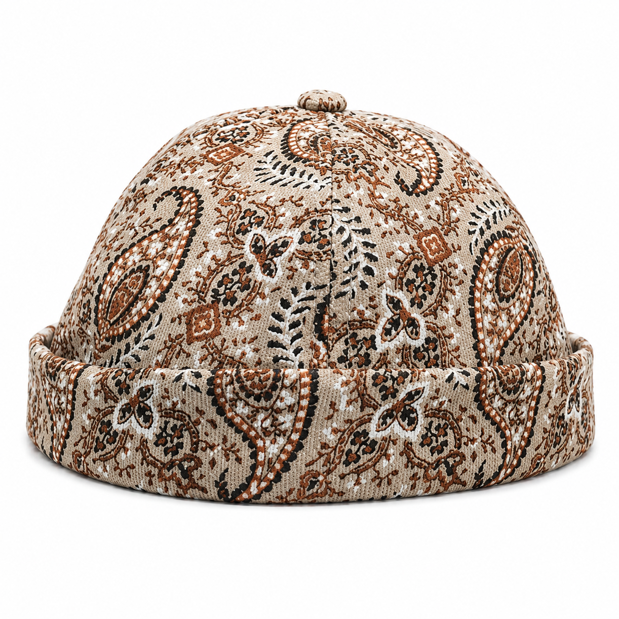 Bonnet Docker Vintage à Motif Cachemire | Ajustable Unisexe