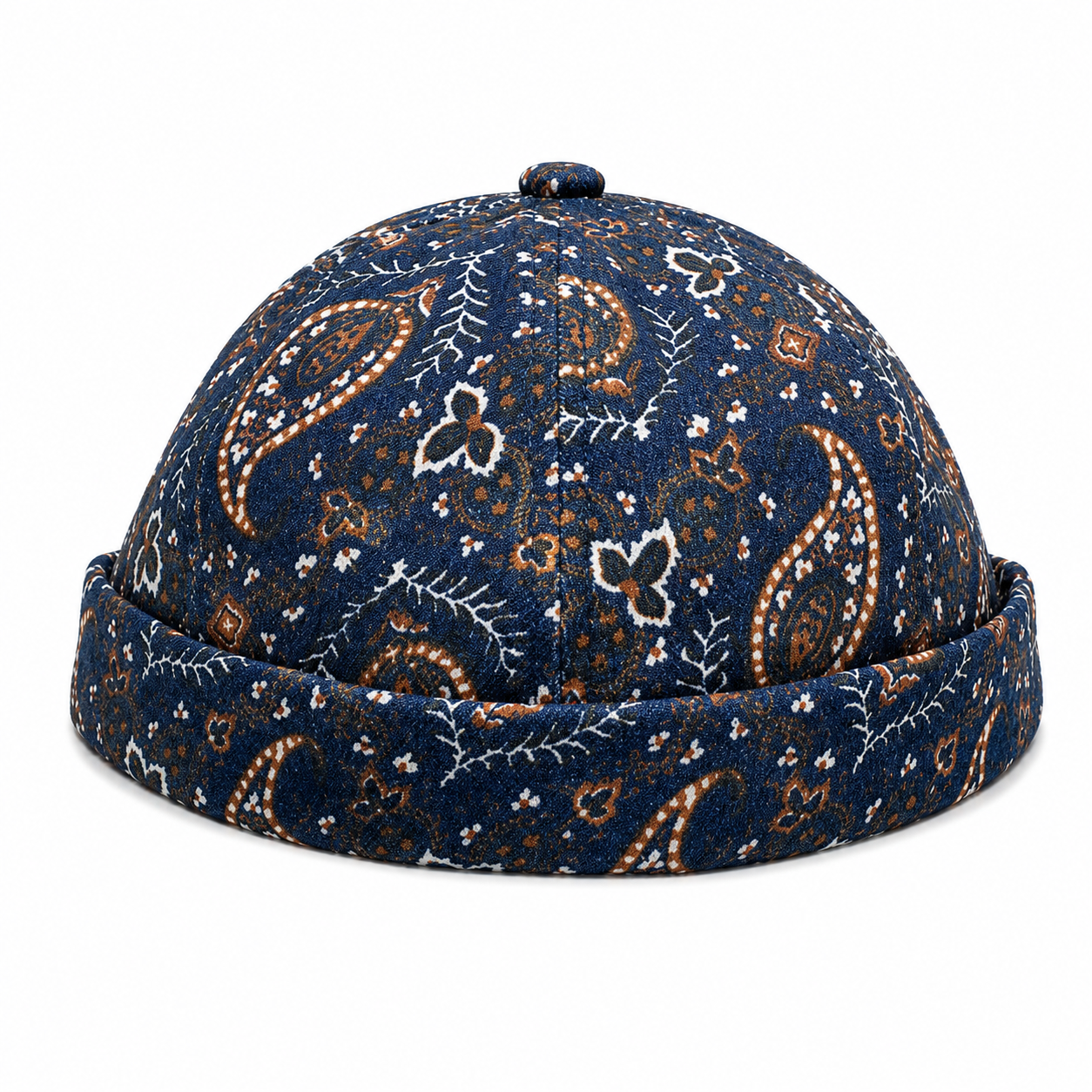 Bonnet Docker Vintage à Motif Cachemire | Ajustable Unisexe