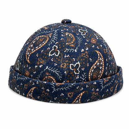 Bonnet Docker Vintage à Motif Cachemire | Ajustable Unisexe