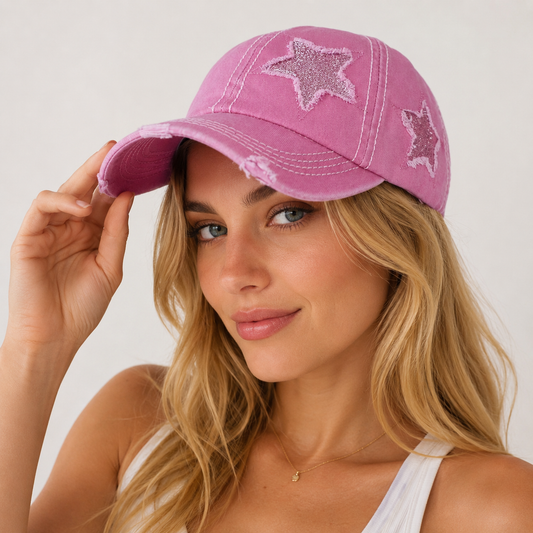 Casquette Femme Vintage avec Broderie Étoile – Style Tendance