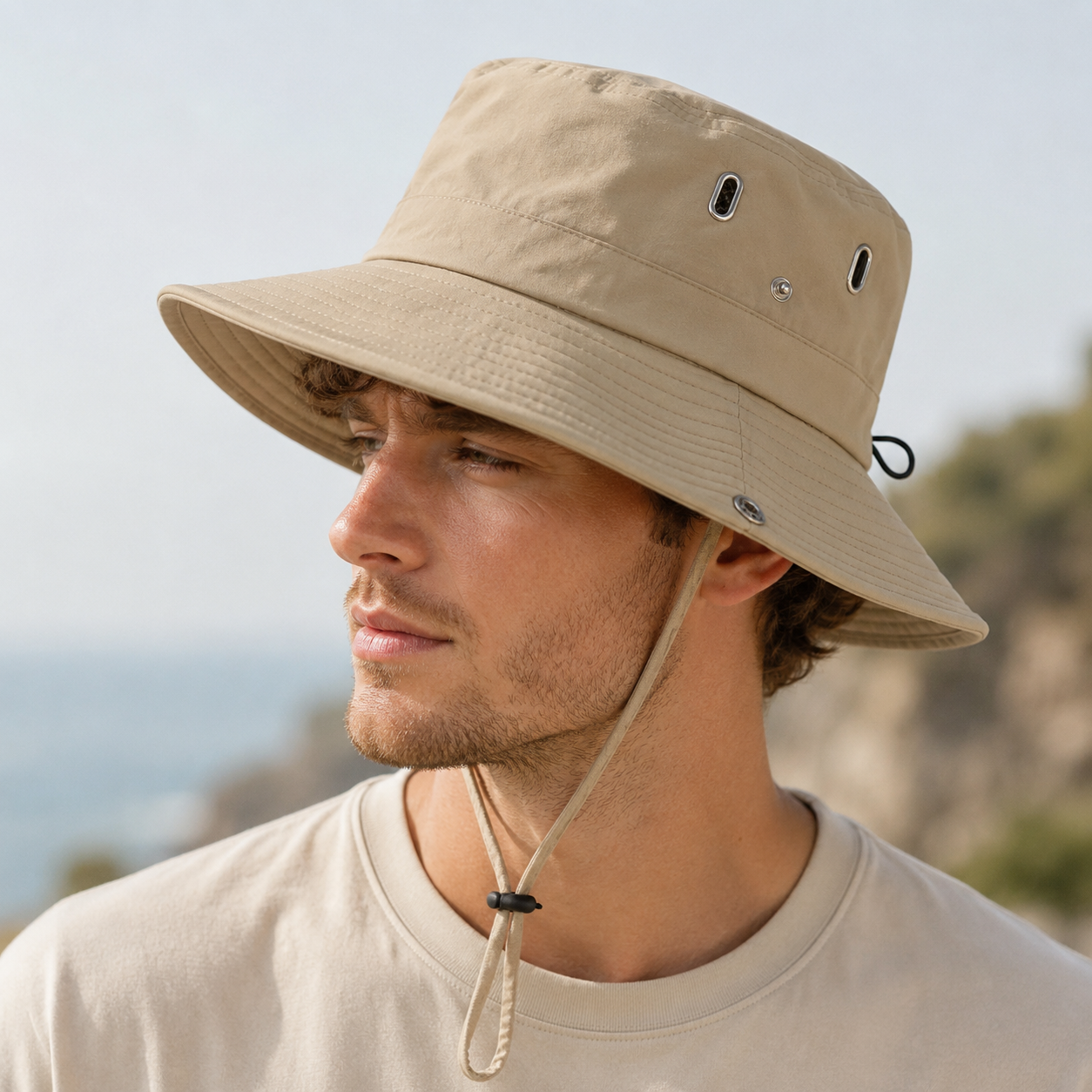 Chapeau Bob Homme à Large Bord – Protection UV pour Randonnée et Pêche