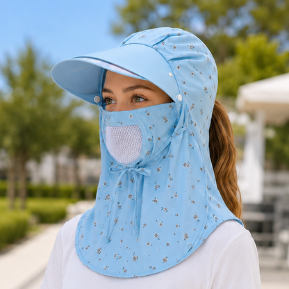 Casquette Anti-UV Femme avec Protection Visage et Cou – Respirante