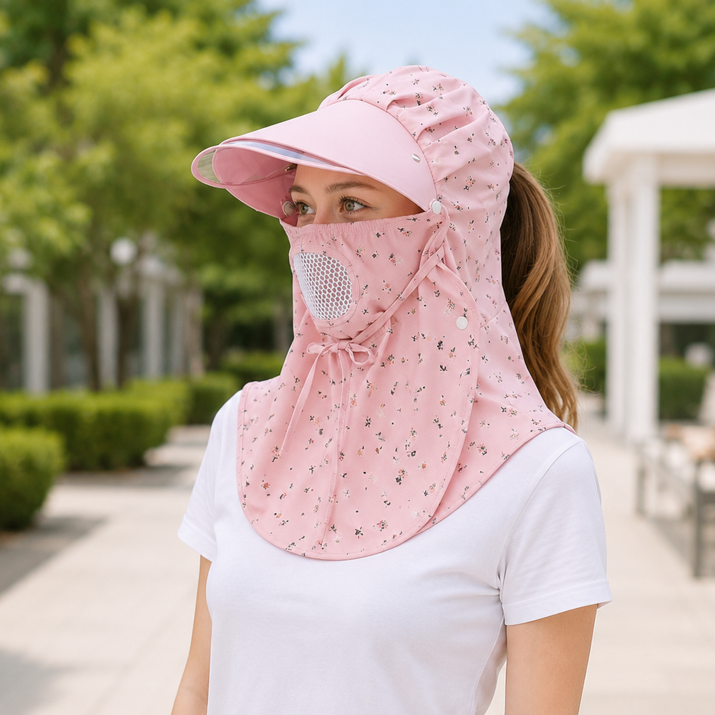 Casquette Anti-UV Femme avec Protection Visage et Cou – Respirante
