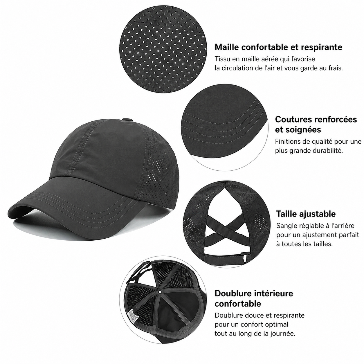 Casquette Respirante Unisexe – Maille Aérée et Séchage Rapide
