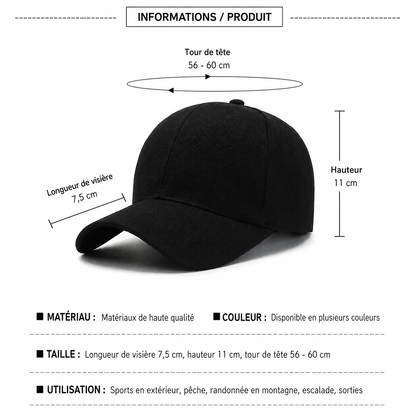 Casquette Unisexe Classique – Style Minimaliste et Ajustable