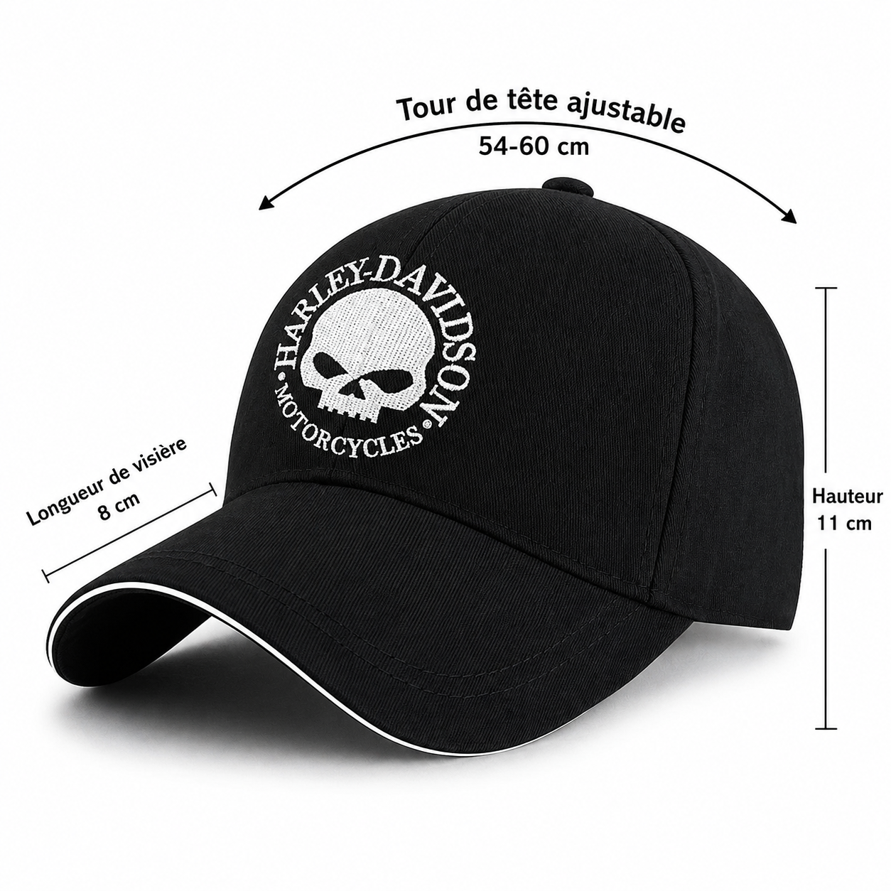 Casquette Brodé Style Moto - Accessoire Sport & Soleil pour Homme et Femme
