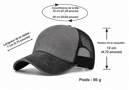 Casquette Trucker Vintage Unisexe – Motif Chat et Souris Animés