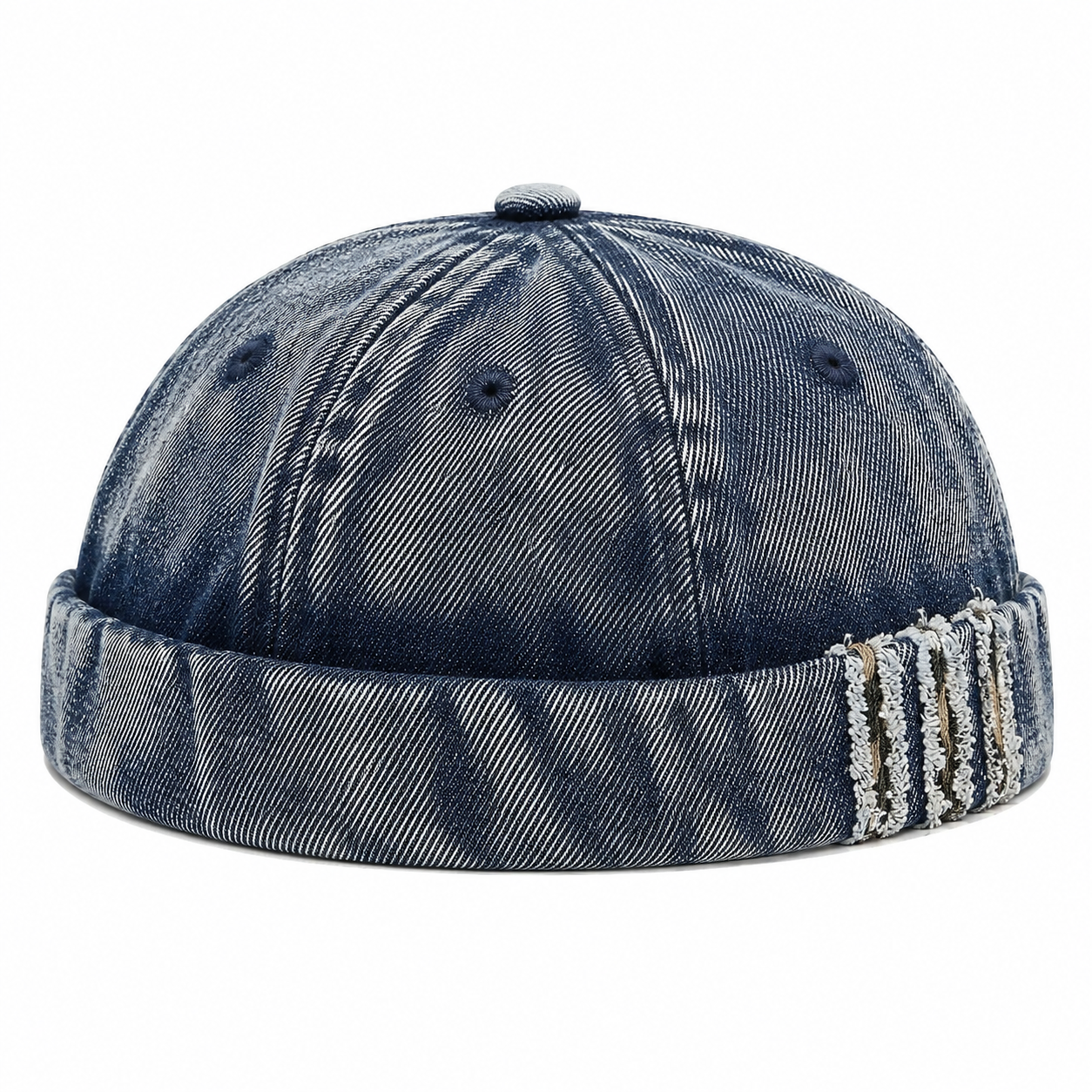Bonnet Docker Vintage en Denim Délavé | Style Marin Unisexe Ajustable