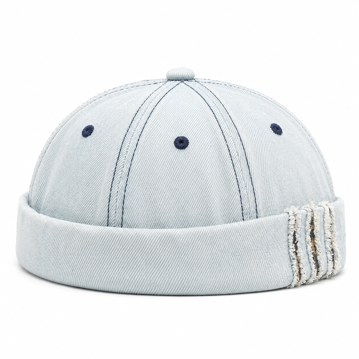 Bonnet Docker Vintage en Denim Délavé | Style Marin Unisexe Ajustable