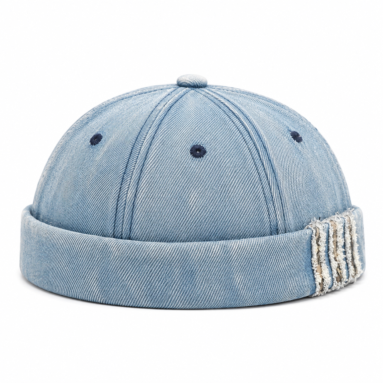 Bonnet Docker Vintage en Denim Délavé | Style Marin Unisexe Ajustable