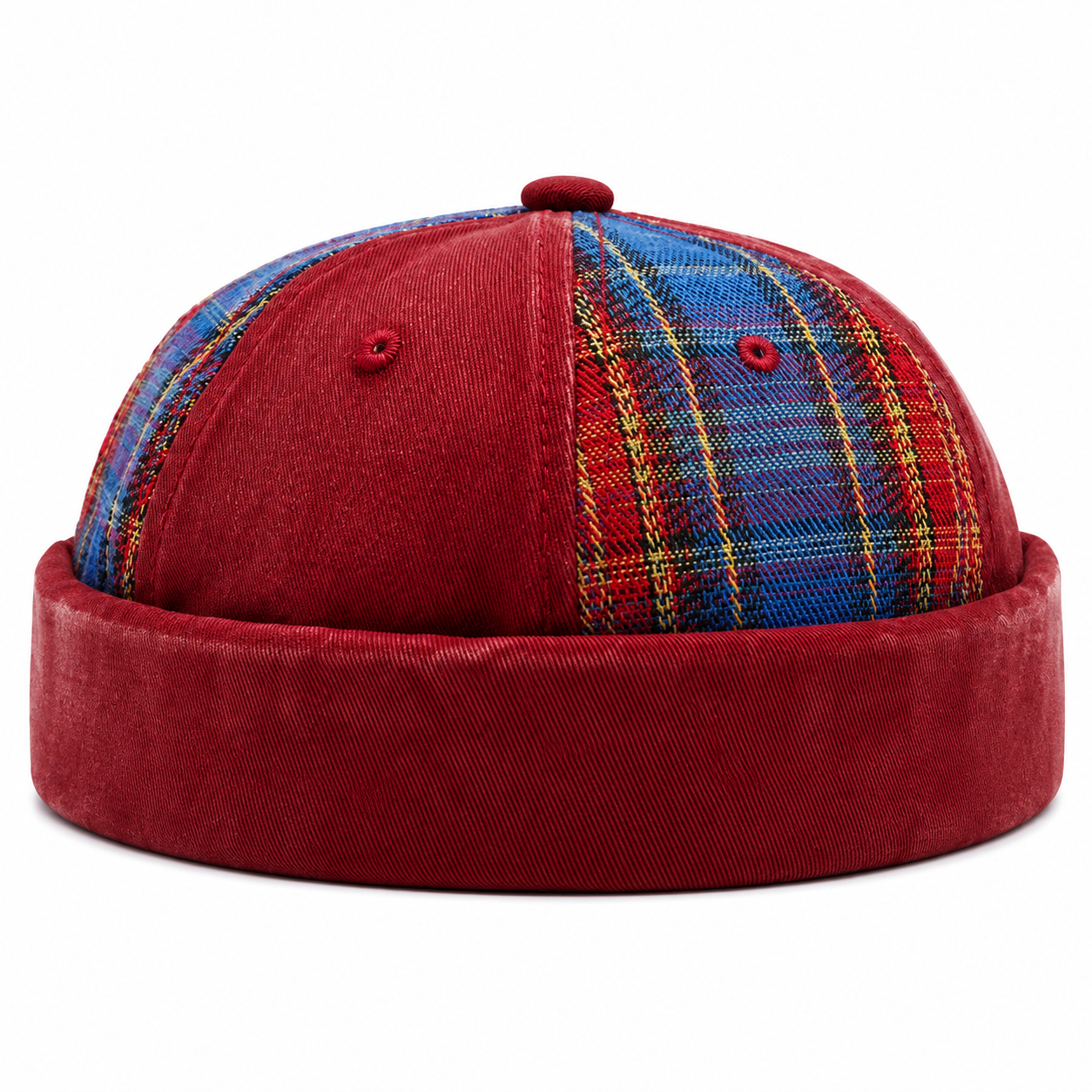 Bonnet Docker Vintage à Motif Écossais | Ajustable Unisexe