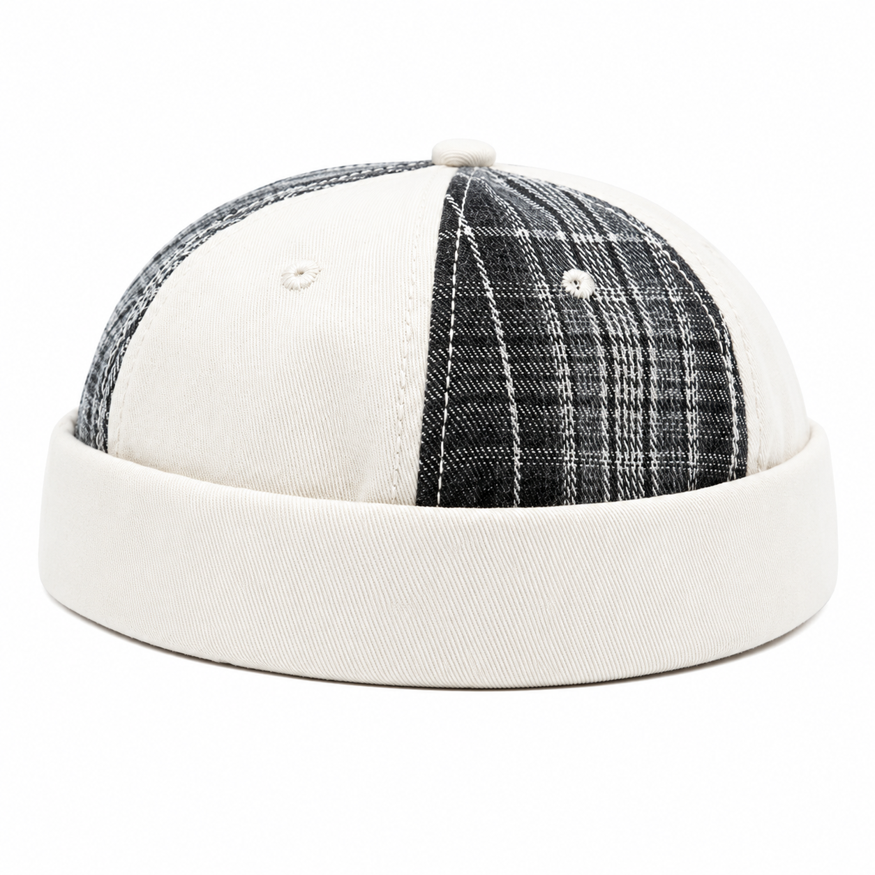 Bonnet Docker Vintage à Motif Écossais | Ajustable Unisexe