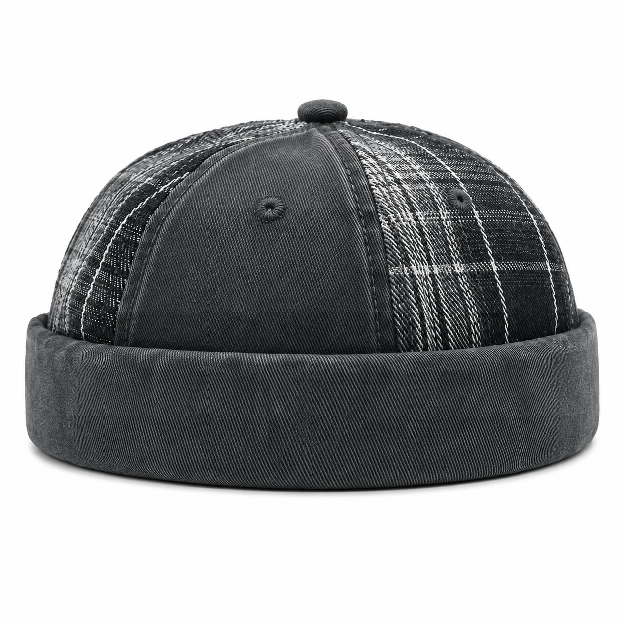 Bonnet Docker Vintage à Motif Écossais | Ajustable Unisexe
