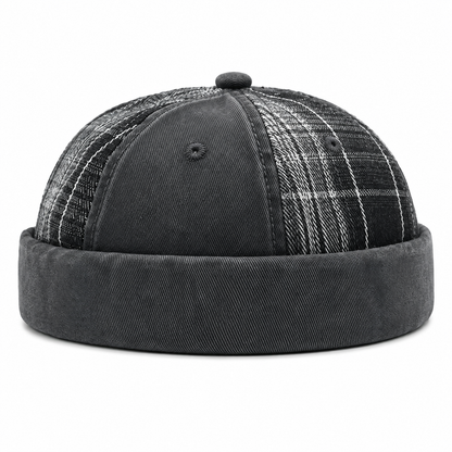 Bonnet Docker Vintage à Motif Écossais | Ajustable Unisexe
