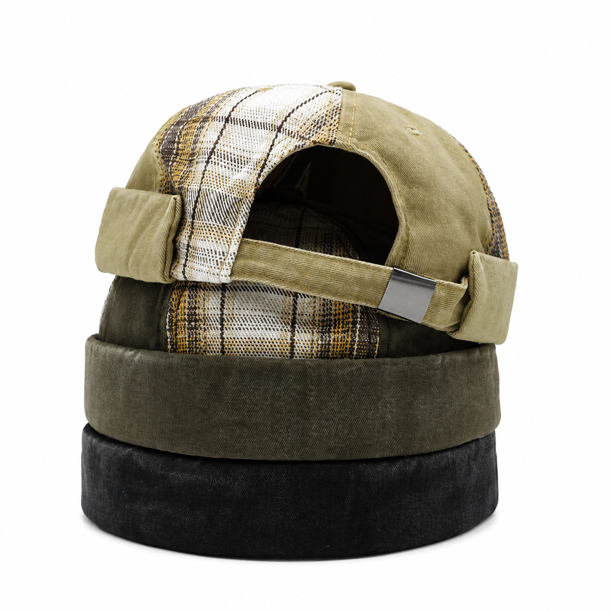 Bonnet Docker Vintage à Motif Écossais | Ajustable Unisexe